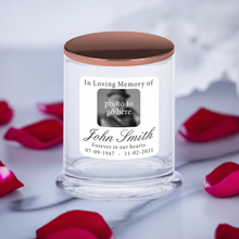 Load image into Gallery viewer, Memorial Candle With Photo - Papaya Scent