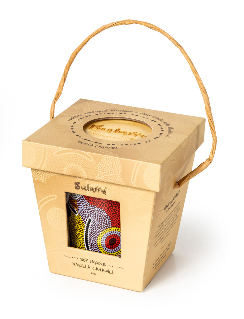 Bulurru Aboriginal Soy Candle , Mans Ceremony , Vanilla Caramel Scent