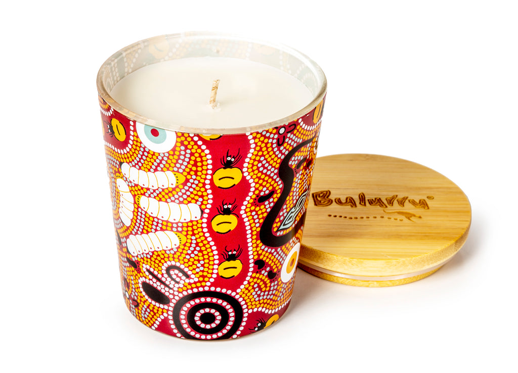 Bulurru Aboriginal Soy Candle , Bush Tucker - Tan , Orange Blossom Scent