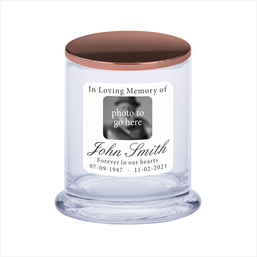 Memorial Candle With Photo - Papaya Scent
