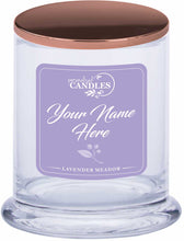 Load image into Gallery viewer, Personalised Signature Collection Soy Candle Lavender Meadow Scent