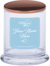 Load image into Gallery viewer, Personalised Signature Collection Soy Candle Orange &amp; Ginger Scent