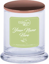 Load image into Gallery viewer, Personalised Signature Collection Soy Candle Passionfruit & Lime Scent