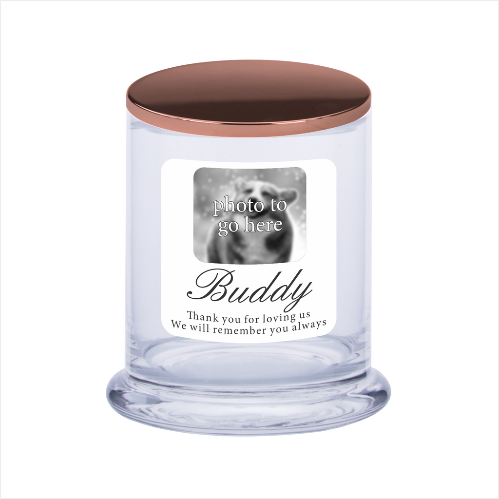 Pet Memorial Candle With Photo - Papaya Scent