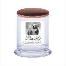 Load image into Gallery viewer, Pet Memorial Candle With Photo - Papaya Scent