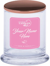 Load image into Gallery viewer, Personalised Signature Collection Soy Candle Rose & Vanilla Scent