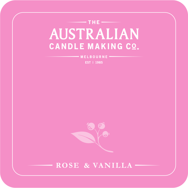 Personalised Signature Collection Soy Candle Rose & Vanilla Scent