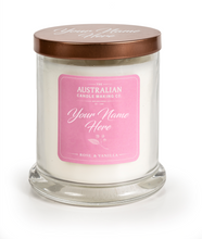 Load image into Gallery viewer, Personalised Signature Collection Soy Candle Rose & Vanilla Scent
