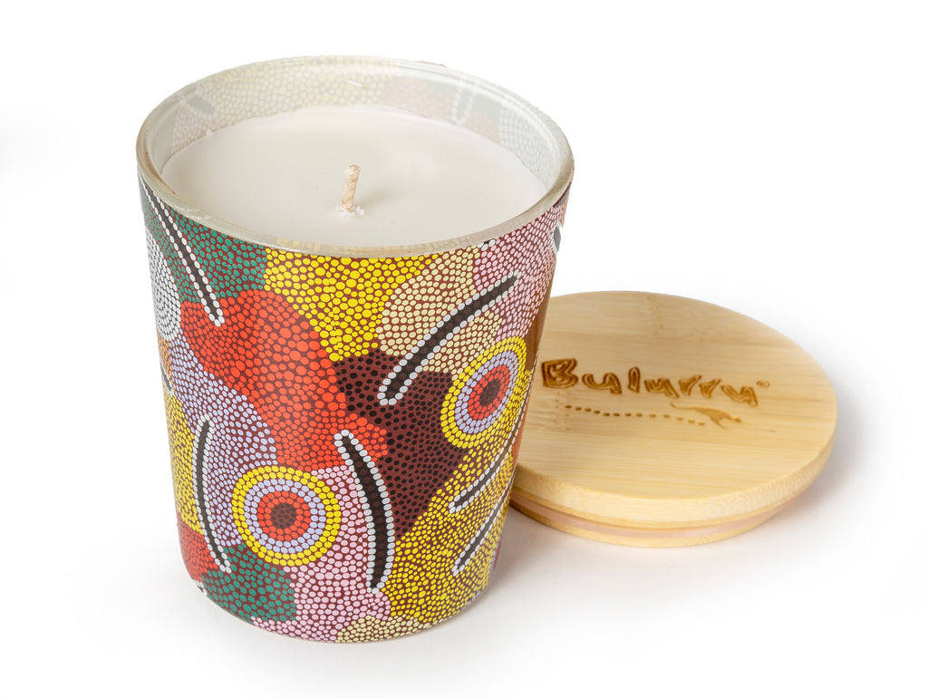 Bulurru Aboriginal Soy Candle , Mans Ceremony , Vanilla Caramel Scent