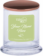 Load image into Gallery viewer, Personalised Signature Collection Soy Candle Passionfruit &amp; Lime Scent