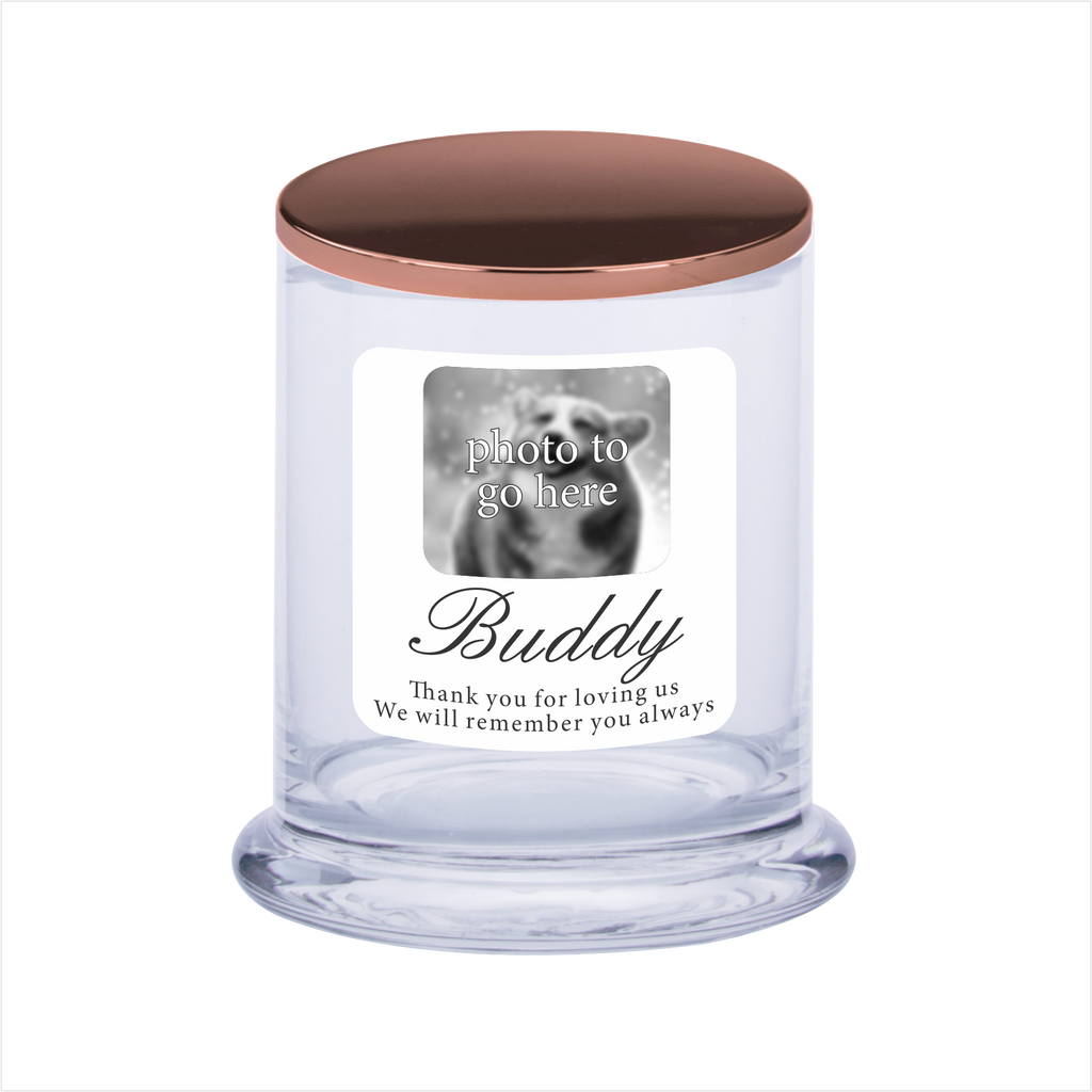 Pet Memorial Candle With Photo - Rose & Vanilla Scent