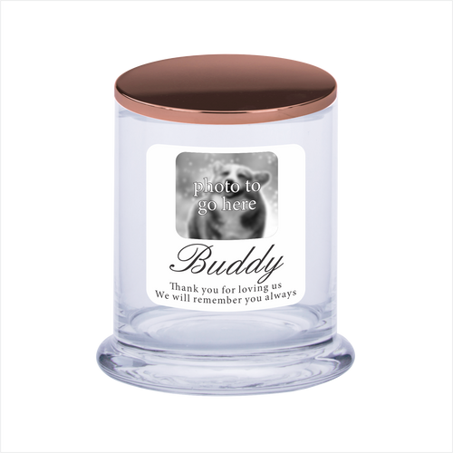 Pet Memorial Candle With Photo - Papaya Scent