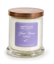 Load image into Gallery viewer, Personalised Signature Collection Soy Candle Lavender Meadow Scent
