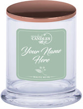 Load image into Gallery viewer, Personalised Signature Collection Soy Candle White Musk Scent
